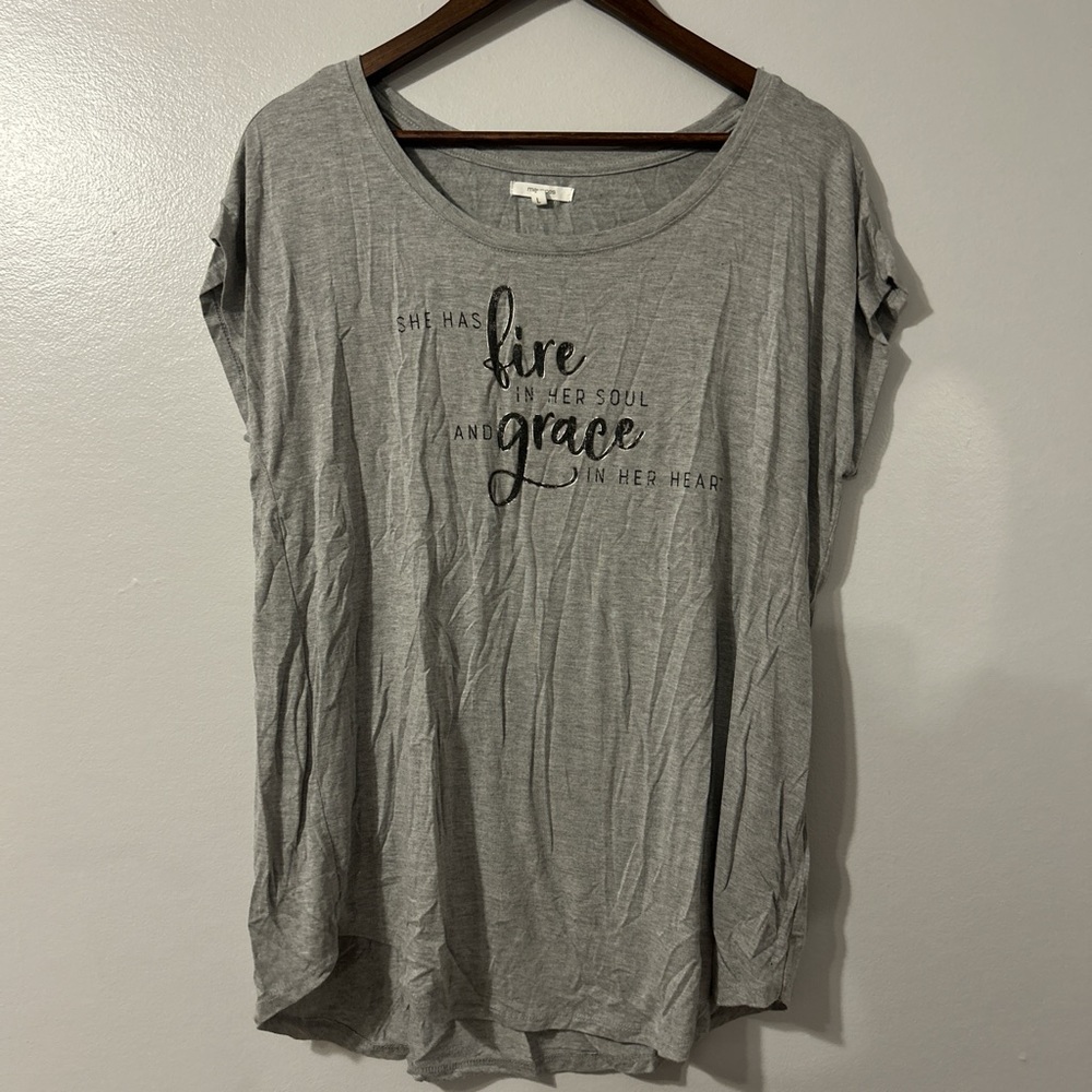 Maurices Gray Graphic Tee with Inspirational Text